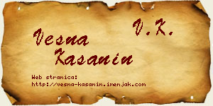 Vesna Kašanin vizit kartica